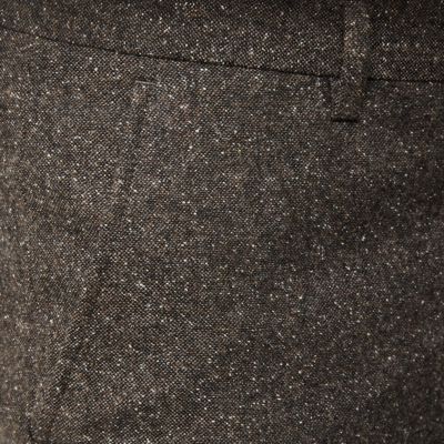 Brown wool skinny suit trousers